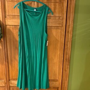 Old Navy Green Sleeveless Flowy Tshirt Dress
